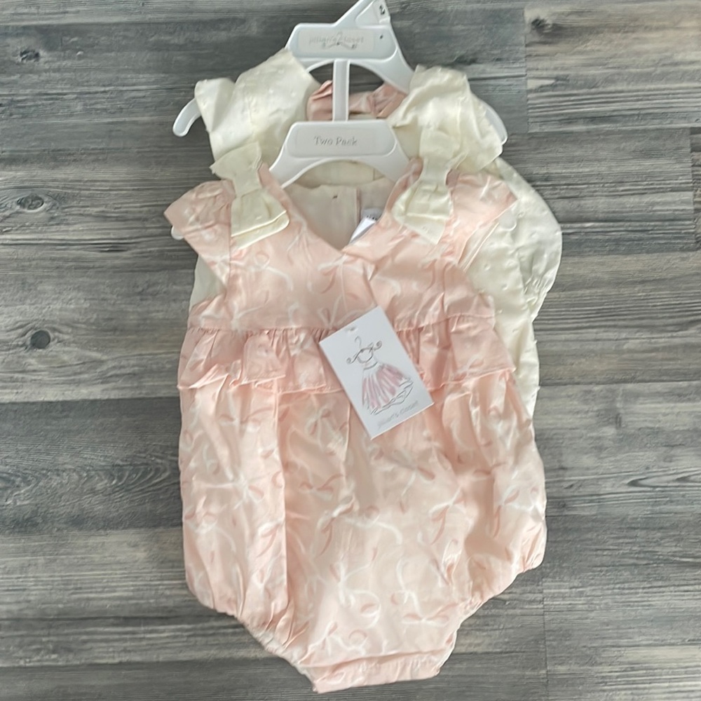 NWT, Jillian’s Closet. Set of two baby one-piece outfits